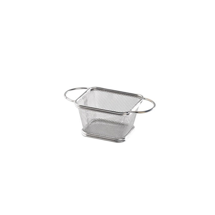 6pcs - Mini panier à friteuse métal avec double anse - 17 cm x 8,5 cm x 6 cm