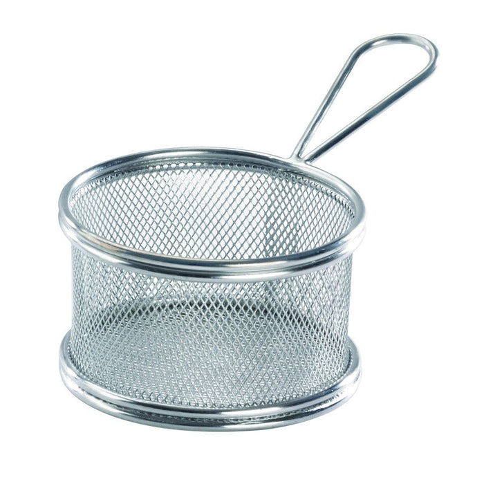 6pcs - Mini panier friteuse métal rond - Ø 10 cm - H 7 cm
