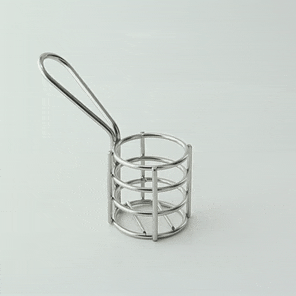 6pcs - Mini panier friteuse métal rond - Ø 4,5 cm - H 5,1 cm