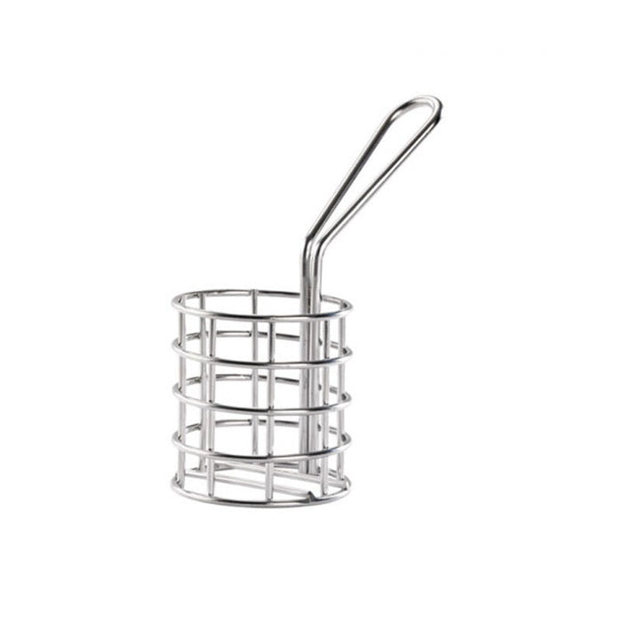 6pcs - Mini panier friteuse métal rond - Ø 4,5 cm - H 5,1 cm