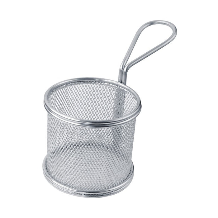6pcs - Mini panier friteuse métal rond - Ø 8 cm - H 8 cm