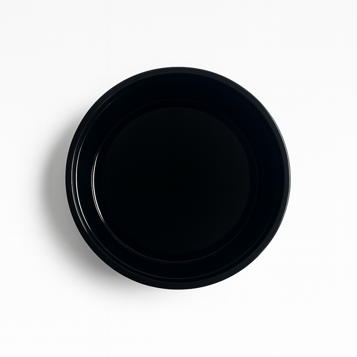 50pcs - Saladier rond "Buckaty" en PP injecté noir - 600 ml - Ø 14,5 cm - H 4,9 cm