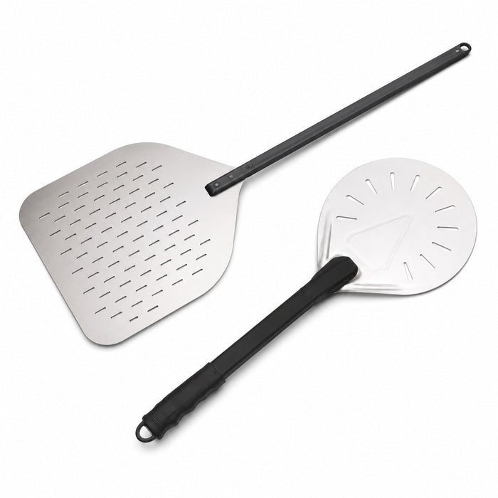 1pc - 2 Pelles pizza perforées en aluminium pelle à enfourner et pelle à retourner - 35,5 cm x 40,6 cm