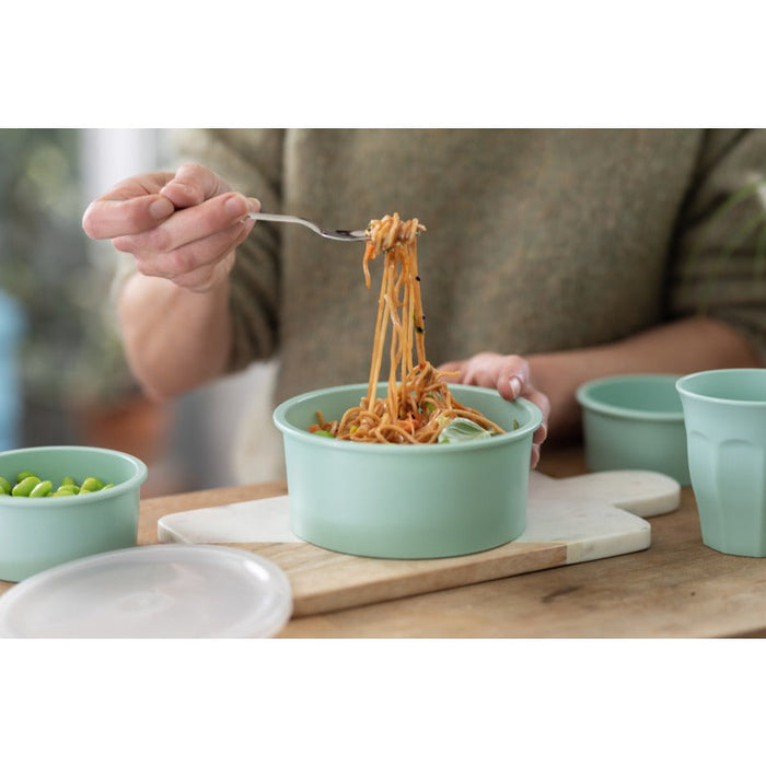 6pcs - Bol rond en plastique RPET réemployable vert d'eau "Phoenix" - 470 ml - Ø 12,6 cm - H 5,5 cm