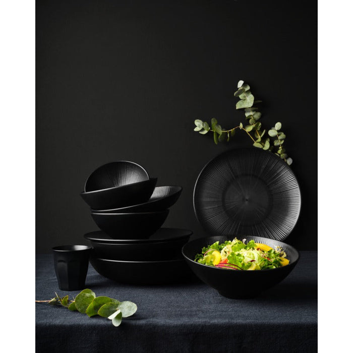 12pcs - Ø20,9cm - Assiette ronde noire réemployable "Black Phoenix"