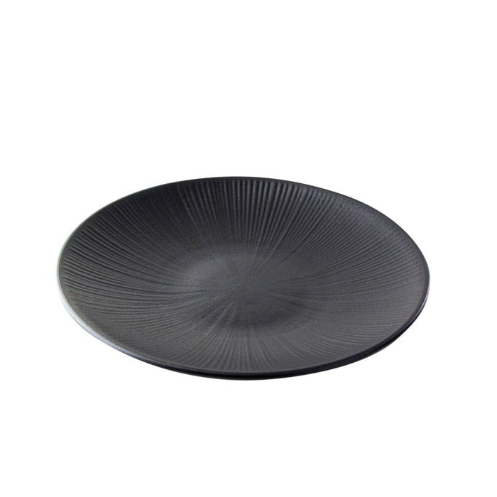 12pcs - Ø20,9cm - Assiette ronde noire réemployable "Black Phoenix"