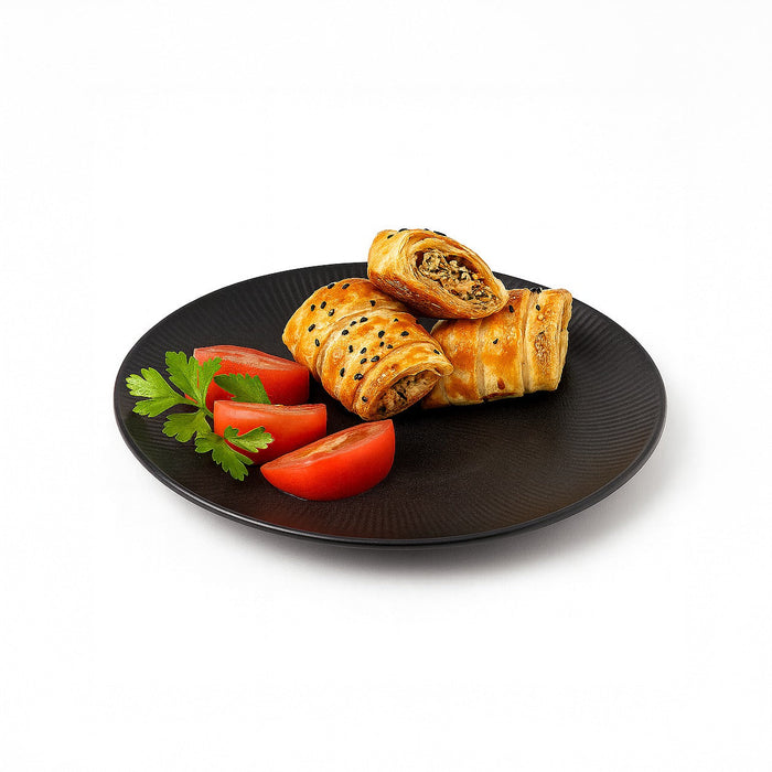 12pcs - Assiette ronde noire réemployable "Black Phoenix" - Ø 25,8 cm