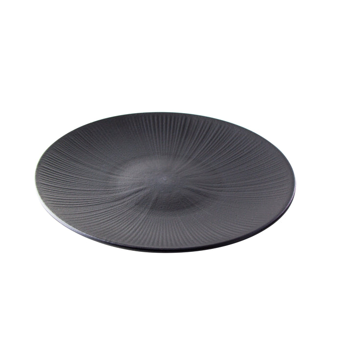12pcs - Assiette ronde noire réemployable "Black Phoenix" - Ø 25,8 cm