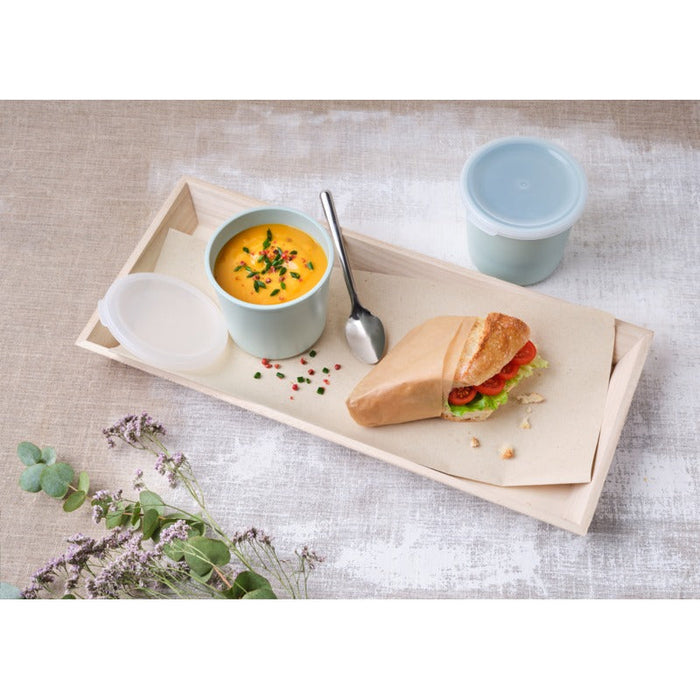 24pcs - Pot à soupe "Phoenix" vert d'eau réemployable - 800 ml - Ø 10,5 cm - H 13 cm