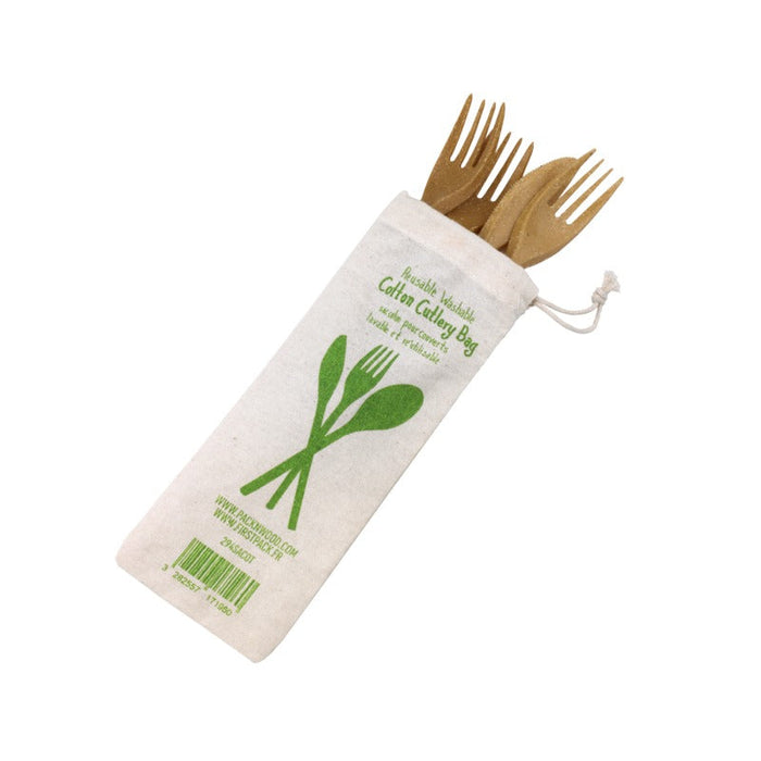 100pcs - 22x8cm - Sac à couverts en coton