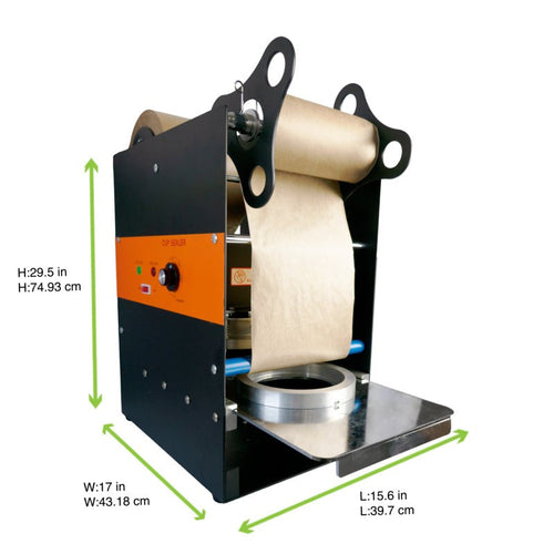 1pc - Machine à sceller automatique pour contenants - Ø 15 cm - 41 cm x 45 cm x 75 cm