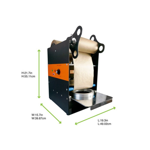 1pc - Scelleuse manuelle pour contenants - Ø 16,5 à 20,5 cm - 27,5 cm x 32,8 cm x 45,5 cm