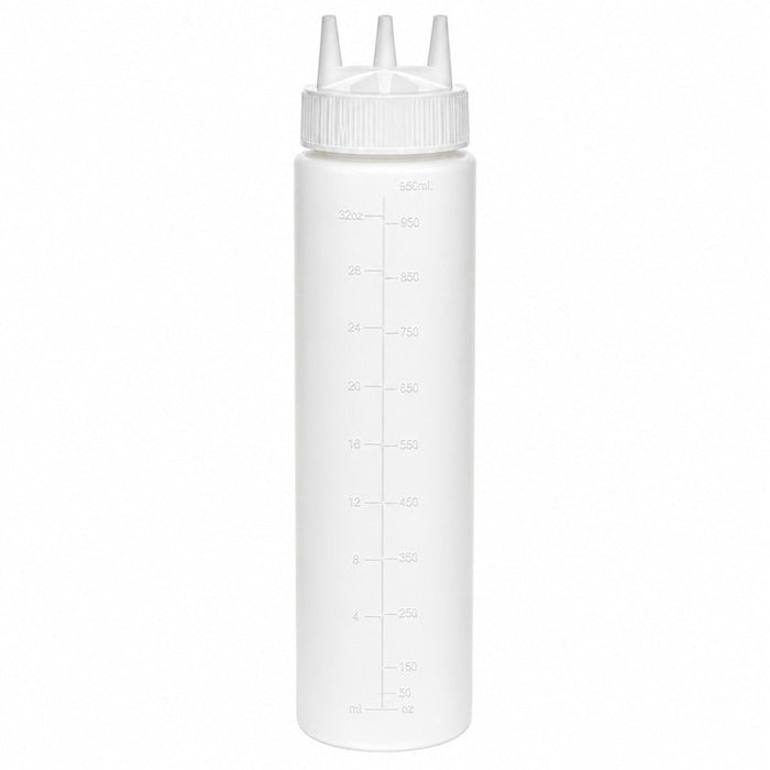 6pcs - 920ml H29,5cm - Squeezer souple transparent 3 embouts, plastique BPA free