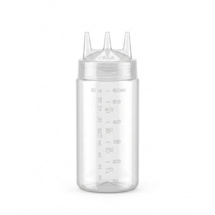 6pcs - Squeezer souple transparent 3 embouts, plastique BPA free - 230 ml - H 18,5 cm