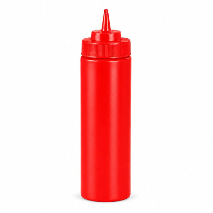6pcs - Squeezer souple rouge 1 embout, plastique BPA free - 350 ml - H 19,5 cm