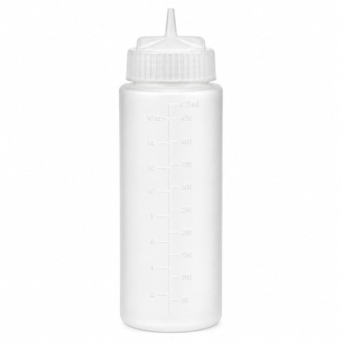6pcs - Squeezer souple transparent 1 embout, plastique BPA free - 350 ml - H 19,5 cm