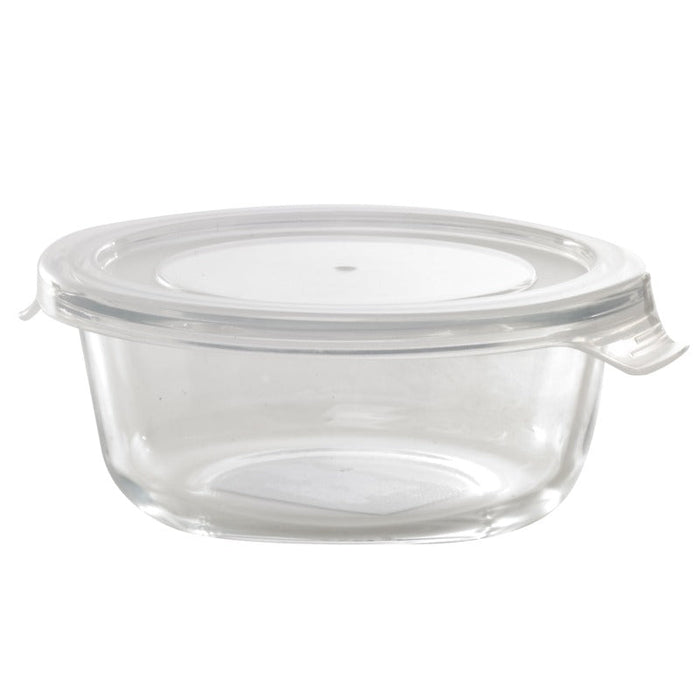36pcs - Bol rond en verre borosilicate avec couvercle en plastique PP "CookShow" - 390 ml - Ø 13 cm - H 6 cm