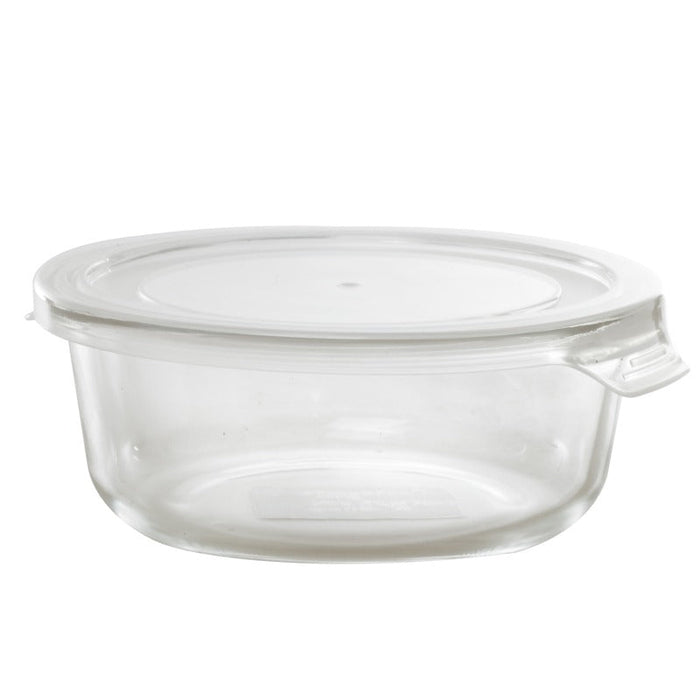 24pcs - Bol rond en verre borosilicate avec couvercle en plastique PP "CookShow" - 640 ml - Ø 15 cm - H 6,7 cm