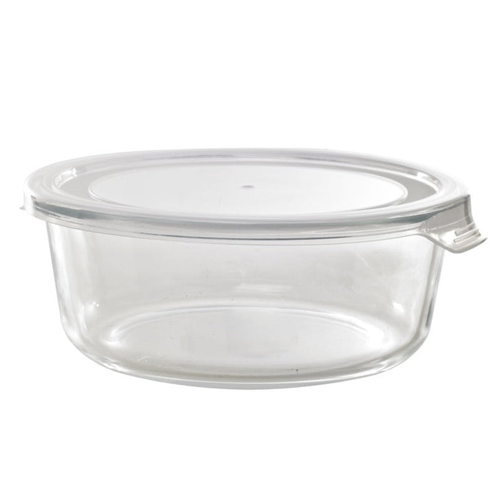 18pcs - Bol rond en verre borosilicate avec couvercle en plastique PP "CookShow" - 950 ml - Ø 17 cm - H 7,4 cm