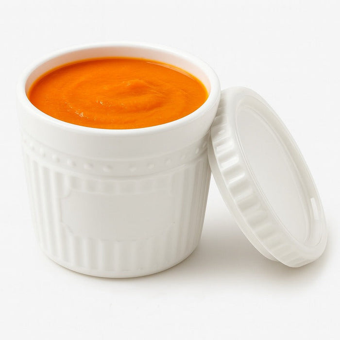 48pcs - Bol rond en verre opale avec couvercle en plastique PP "CookShow" - 260 ml - Ø 8,3 cm - H 7,8 cm