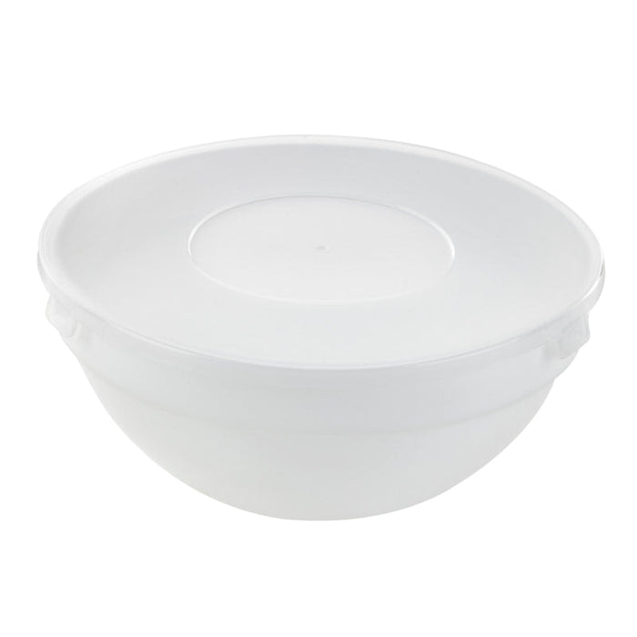12pcs - Bol rond en verre opale avec couvercle en plastique PP "CookShow" - 1140 ml - Ø 17,8 cm - H 7,5 cm