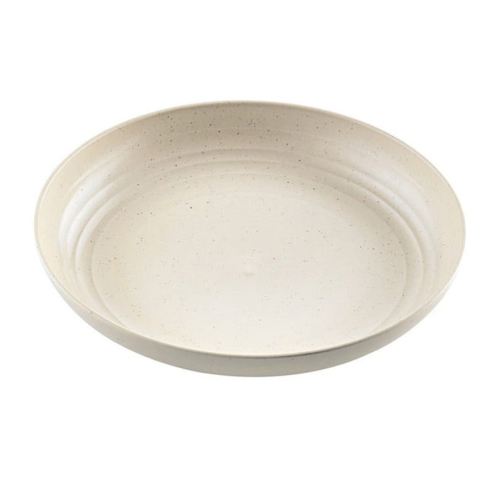 12pcs - Assiette ronde beige réemployable en composite "Huskly" - Ø 19,8 cm