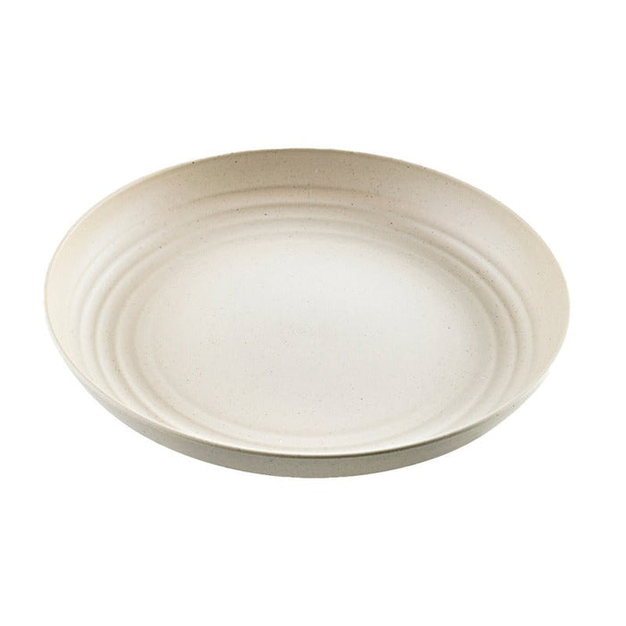 6pcs - Ø22cm - Assiette ronde beige réemployable en composite "Huskly"