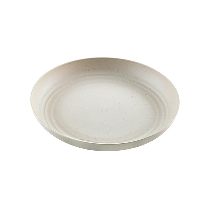 6pcs - Ø25cm - Assiette ronde beige réemployable en composite "Huskly"
