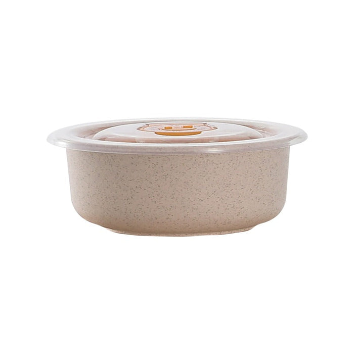 30pcs - 500ml Ø13cm H6,5cm - Bol rond beige réemployable en composite avec couvercle en plastique PP "Huskly"