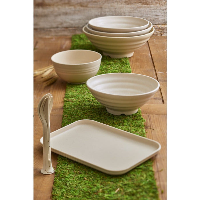 12pcs - Bol rond beige réemployable en composite "Huskly" - 1000 ml - Ø 19 cm - H 7,5 cm