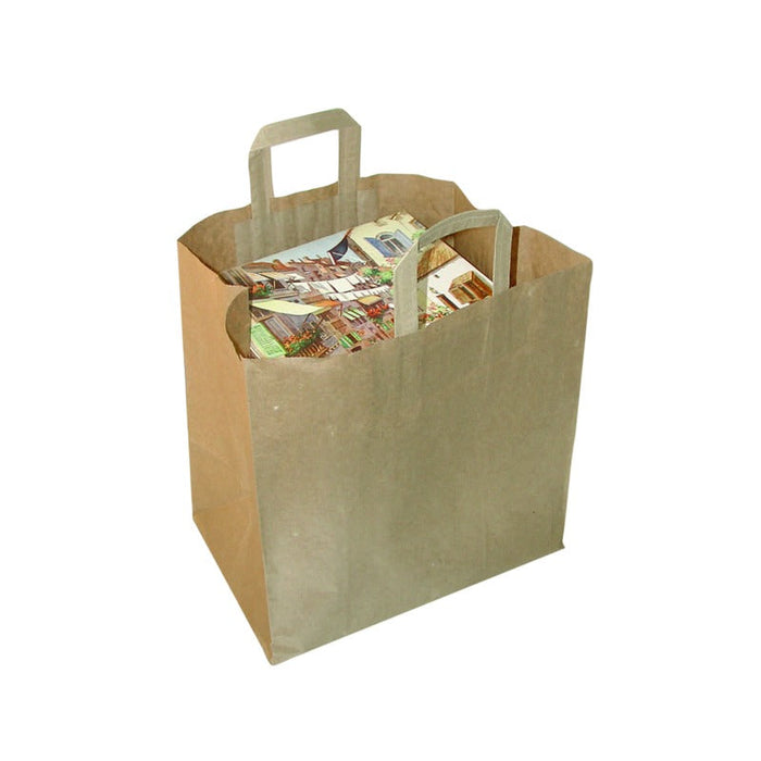 50pcs - Sac cabas papier kraft brun - 32 cm x 22 cm x 24 cm