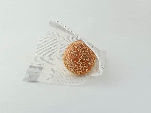 1000pcs - 17x17cm - Sac papier ingraissable blanc ouvert sur 2 côtés avec décor Journal