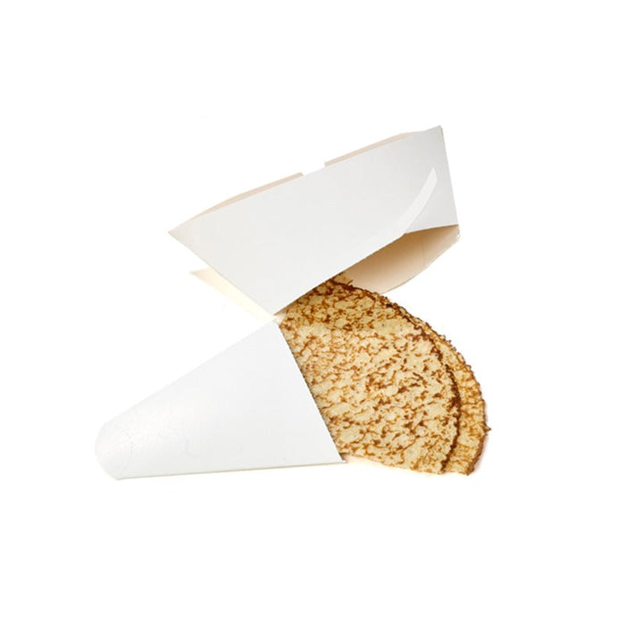 50pcs - Boîte à crêpe triangulaire carton blanc - 21,5 cm x 18,5 cm