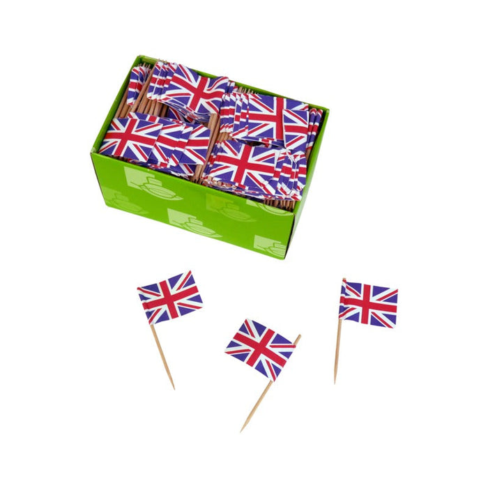 500pcs - Pique à steak avec drapeau anglais - 6,5 cm