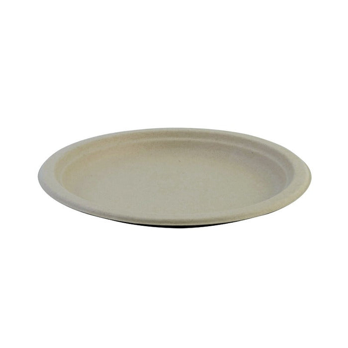 10pcs - Assiette ronde brune en pulpe - Ø 25,5 cm