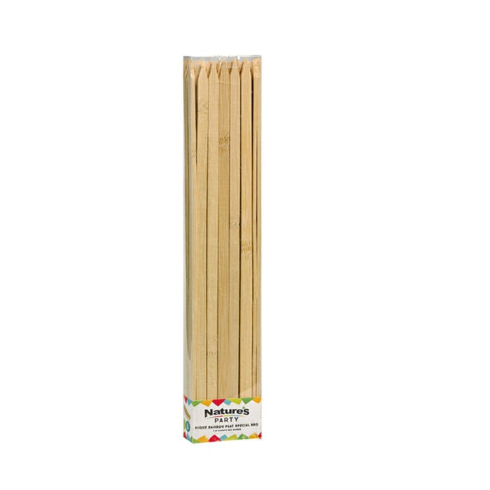 50pcs - Pique bambou plat BBQ - 0,9 cm x 25 cm