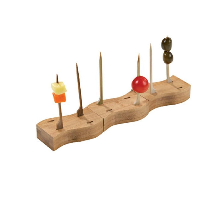 21pcs - Piques bambou "Teppo Gushi" et support bambou pour 4 piques "Haya" - 7,9 cm x 3,7 cm x 1,9 cm