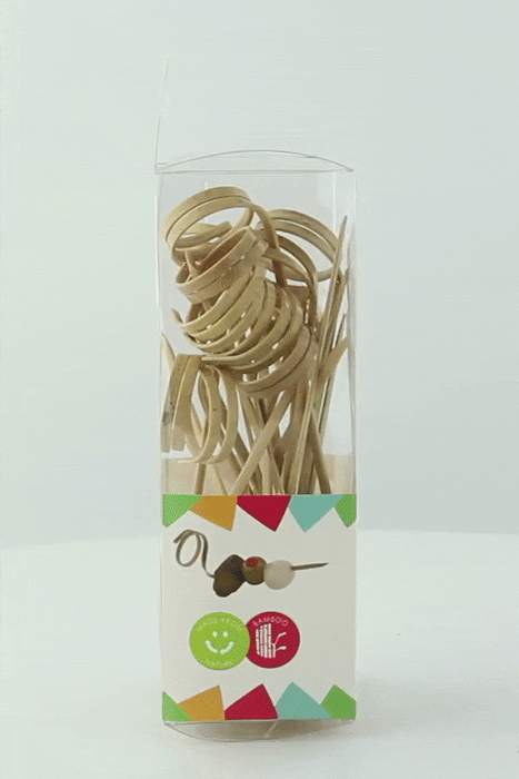 25pcs - Pique bambou avec boucle "Twist" - 9,4 cm