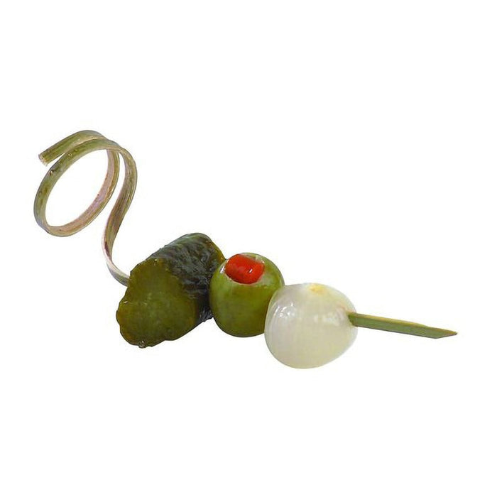 25pcs - Pique bambou avec boucle "Twist" - 9,4 cm