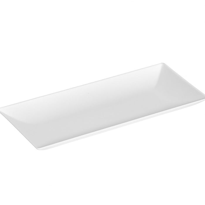 4pcs - Assiette rectangulaire blanche en pulpe "BioNChic" - 27 cm x 9 cm