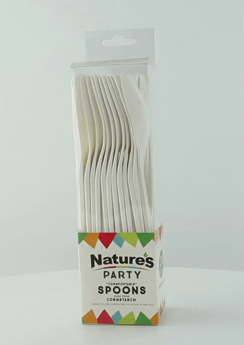 24pcs - Cuillère PLA blanche - 18 cm