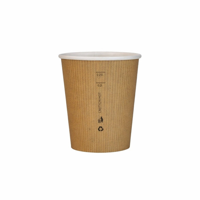 6pcs - Gobelet carton PLA "Nature Cup" - 230 ml - Ø 8 cm - H 9,2 cm