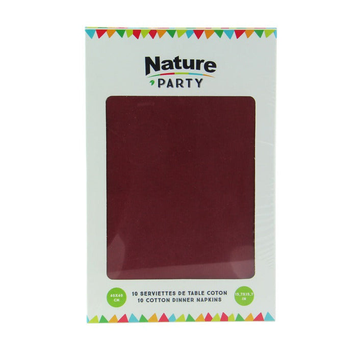 10pcs - 40x40cm - Serviette de table coton rouge