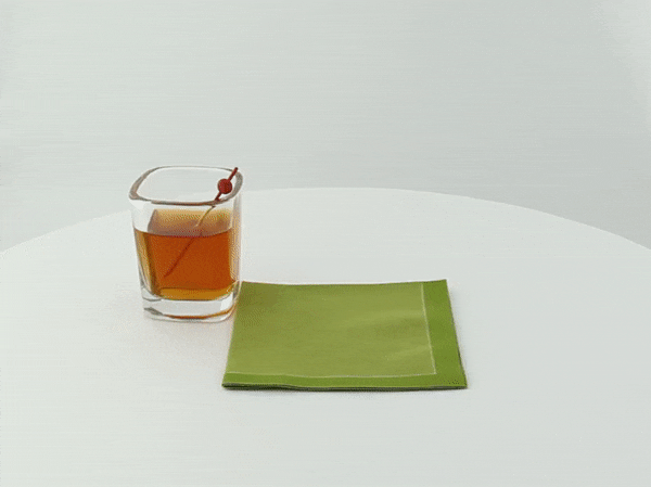 20pcs - Serviette cocktail coton vert - 20 cm x 20 cm