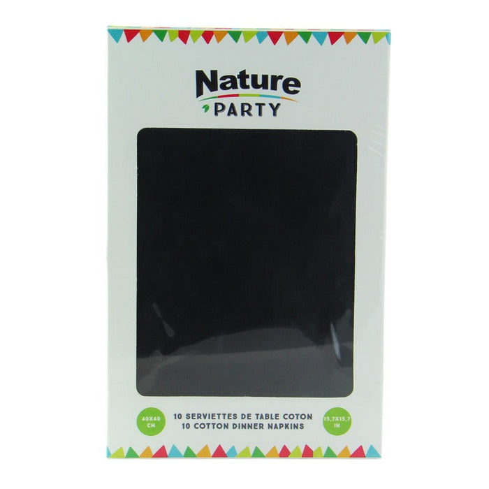 10pcs - Serviette de table coton noir - 40 cm x 40 cm