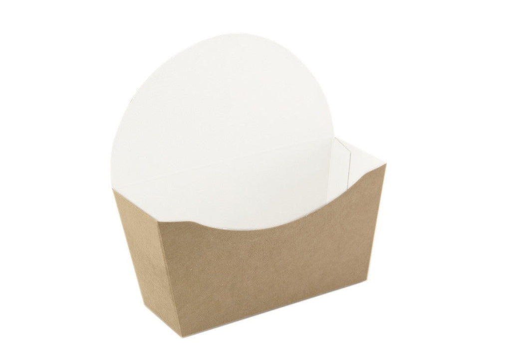 50pcs - Emballage carton kraft pour bagel intérieur blanc - 12 cm x 4 cm x 12 cm