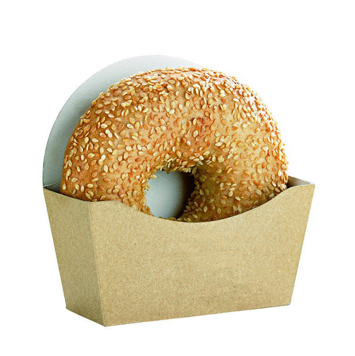 50pcs - Emballage carton kraft pour bagel intérieur blanc - 12 cm x 4 cm x 12 cm