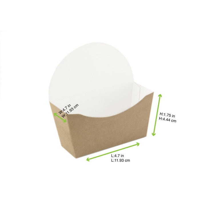 50pcs - Emballage carton kraft pour bagel intérieur blanc - 12 cm x 4 cm x 12 cm