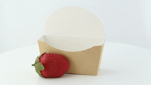50pcs - Emballage carton kraft pour bagel intérieur blanc - 12 cm x 4 cm x 12 cm
