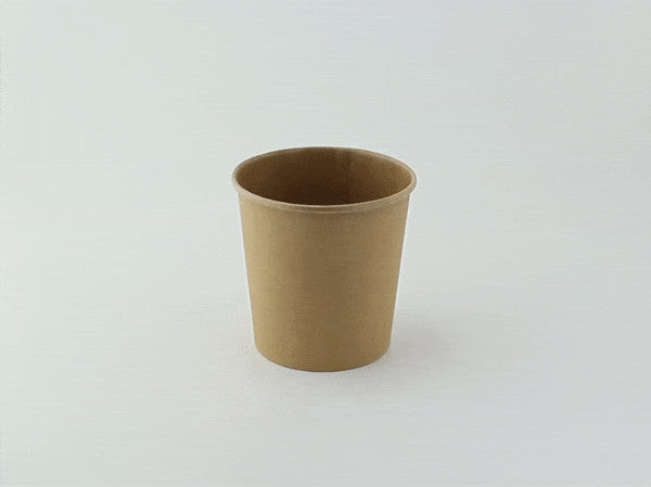 50pcs - Pot carton kraft brun chaud et froid - 490 ml - Ø 9,7 cm - H 9,8 cm